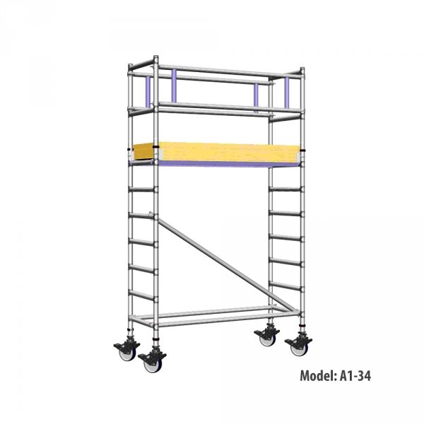 Rusztowanie  TOP SYSTEM  4,4m wieża jezdna o wymiarach 75 x 180 cm   Faraone  A1-34