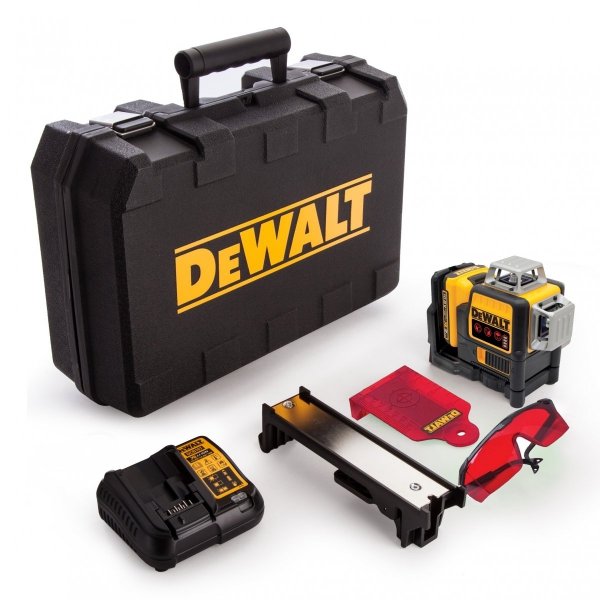 Laser 3-wiązkowy czerwony samopoziomujący 360° DeWalt DCE089D1R