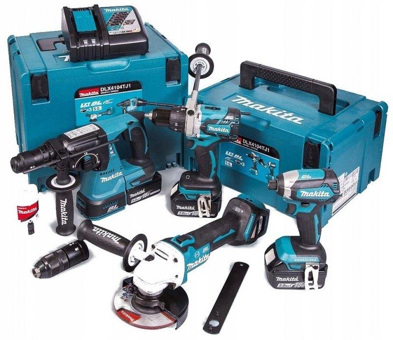 Zestaw combo Makita DLX4104TJ1 (DGA513 + DHP481 + DTD153 + DHR243) 3x5