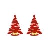 Alessi BARK Zestaw 2 Choinek Świątecznych - Uchwyt na Wizytówki dla Gości - Czerwony