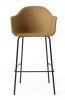 Menu HARBOUR Krzesło Barowe 112 cm Hoker Czarny - Siedzisko Tapicerowane Miodowe
