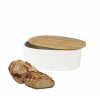 Kela SALENA Ceramiczny Chlebak z Bambusową Deską / Biały