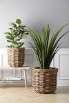 Villa Collection SCANDI Donica do Kwiatów - Zestaw 2 Donic Rattanowych - Odcień Naturalny