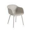 Muuto FIBER OUTDOOR Krzesło Ogrodowe - Zewnętrzne / Jasnoszare