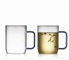 Lyngby Glass TORINO Szklanki do Kawy lub Herbaty / Gorących Napojów 300 ml / Niebieski Uchwyt