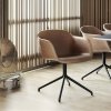 Muuto FIBER ARMCHAIR SWIVEL BASE Krzesło Obrotowe Czarne - Siedzisko Tapicerowane Czarną Tkaniną Remix 183 / Metalowa Rama