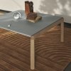 Muuto COUPLE Stolik Kawowy z Ceramicznym Blatem 84x40 cm / Ciemny Dąb - Blat Wavy Niebieski Pale Blue