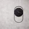 Andersen Furniture A-WALL Drewniany Zegar Ścienny w Metalowej Ramie / Czarny