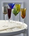 Lyngby Glass AQUAVIT Kieliszki do Wódki, Likierów, Nalewek 6 Szt. Kolorowe / Prosta Nóżka