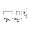 Muuto LINEAR Zestaw Mebli Ogrodowych - Stół 140 cm + 2 Ławki - Pomarańczowy