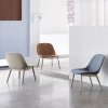 Muuto FIBER LOUNGE Fotel Tapicerowany - Szary Tkanina Remix 133 / Rama Drewniana