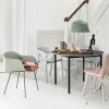 Muuto FIBER ARMCHAIR TUBE BASE Krzesło - Szare - Siedzisko Tapicerowane Tkaniną Remix 133