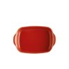 Emile Henry NATURAL CHIC Prostokątna Forma - Naczynie do Zapiekania 30x19 cm Czerwone