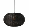 Villa Collection SCANDI Lampa Wisząca Rattanowa 50 cm Czarna