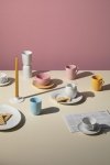 Lyngby Porcelain RHOMBE Filiżanka do Herbaty 390 ml Różowa z Żółtym Spodkiem