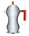 Alessi PULCINA Kawiarka - Zaparzacz do Espresso 300 ml - Czerwona Rączka - Indukcja