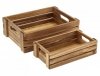 Holm WOODEN Drewniane Skrzynki do Przechowywania Warzyw i Owoców 2 Szt. / Akacja
