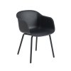 Muuto FIBER OUTDOOR Krzesło Ogrodowe - Zewnętrzne / Czarne