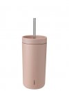 Stelton TO GO Kubek Termiczny ze Słomką 400 ml / Różowy