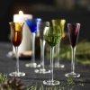 Lyngby Glass AQUAVIT Kieliszki do Wódki, Likierów, Nalewek 6 Szt. Kolorowe / Prosta Nóżka