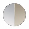 Villa Collection MIRROR Lustro Okrągłe z Dwukolorową Taflą 60 cm - Brązowe