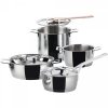 Alessi POTS & PANS Komplet do Gotowania - Zestaw Garnków 7 El. Srebrny