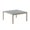 Muuto COUPLE Stolik Kawowy z Ceramicznym Blatem 84x80 cm / Jasny Dąb - Blat Wavy Niebieski Pale Blue