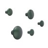 Muuto DOTS Wieszak Metalowy - Zestaw 5 Wieszaków / Ciemnozielony