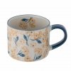 Bloomingville MYAH Kubek 400 ml z Motywem Kwiatowym / Niebieski