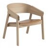 Muuto COVER LOUNGE Krzesło Drewniane - Dębowe / Tapicerowane Siedzisko z Brązowej Skóry