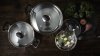 Funktion KITCHEN Zestaw Garnków Stalowych 6 El. / Srebrny z Czarnymi Uchwytami