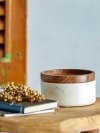 Bloomingville FENELLA Marmurowy Pojemnik z Drewnianą Pokrywką