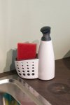Casabella SINK SIDER Dozownik na Płyn do Naczyń z Pojemnikiem na Gąbkę - Biały