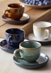 Bitz NORDIC Filiżanki ze Spodkiem do Kawy Espresso 70 ml Czarne / Zielone