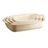 Emile Henry NATURAL CHIC Prostokątna Forma - Naczynie do Zapiekania 30x19 cm Kremowe