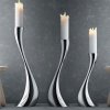 Georg Jensen COBRA Świecznik Podłogowy 40 cm Srebrny / Stal Polerowana