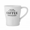 Bloomingville WENDY Kubek 330 ml Biały z Napisem / Coffee Obsessed