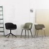 Muuto FIBER ARMCHAIR WOOD BASE Krzesło - Szare /Drewniana Rama