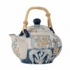Bloomingville MYAH Dzbanek do Herbaty 800 ml z Motywem Kwiatowym / Niebieski