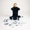 Alessi ITSUMO YUNOKI Filiżanka ze Spodkiem do Espresso 85 ml / Biała Zdobiona
