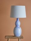 Bloomingville GAVISA Ceramiczna Lampa Stołowa z Kloszem / Niebieska