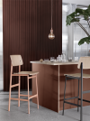 Muuto LOFT Hoker - Stołek Barowy 75 cm Czarny / Siedzisko Ciemnobrązowe