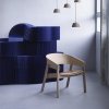 Muuto COVER LOUNGE Krzesło Drewniane - Czarne / Tapicerowane Siedzisko z Czarnej Skóry