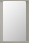 Muuto ARCED Lustro Ścienne w Drewnianej Ramie 80 cm / Jasnoszare