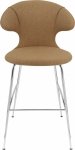 Umage TIME FLIES Hoker - Tapicerowane Krzesło Barowe na Chromowanych Nogach 112 cm / Brązowe