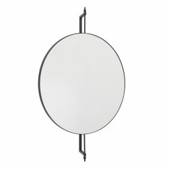 Kristina dam studio ROTATING Obrotowe Lustro Ścienne 60 cm Okrągłe / Czarne