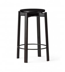 Menu PASSAGE Hoker - Krzesło Barowe 65 cm Czarny
