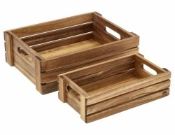 Holm WOODEN Drewniany Pojemnik - Skrzynka do Przechowywania 2 Szt.