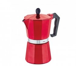 Cilio COFFEE Kawiarka Aluminiowa - Kafeteria do Espresso 300 ml - Czerwona