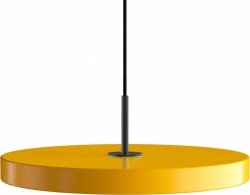 Umage ASTERIA Lampa Wisząca 43 cm z Czarnym Mocowaniem / Żółta